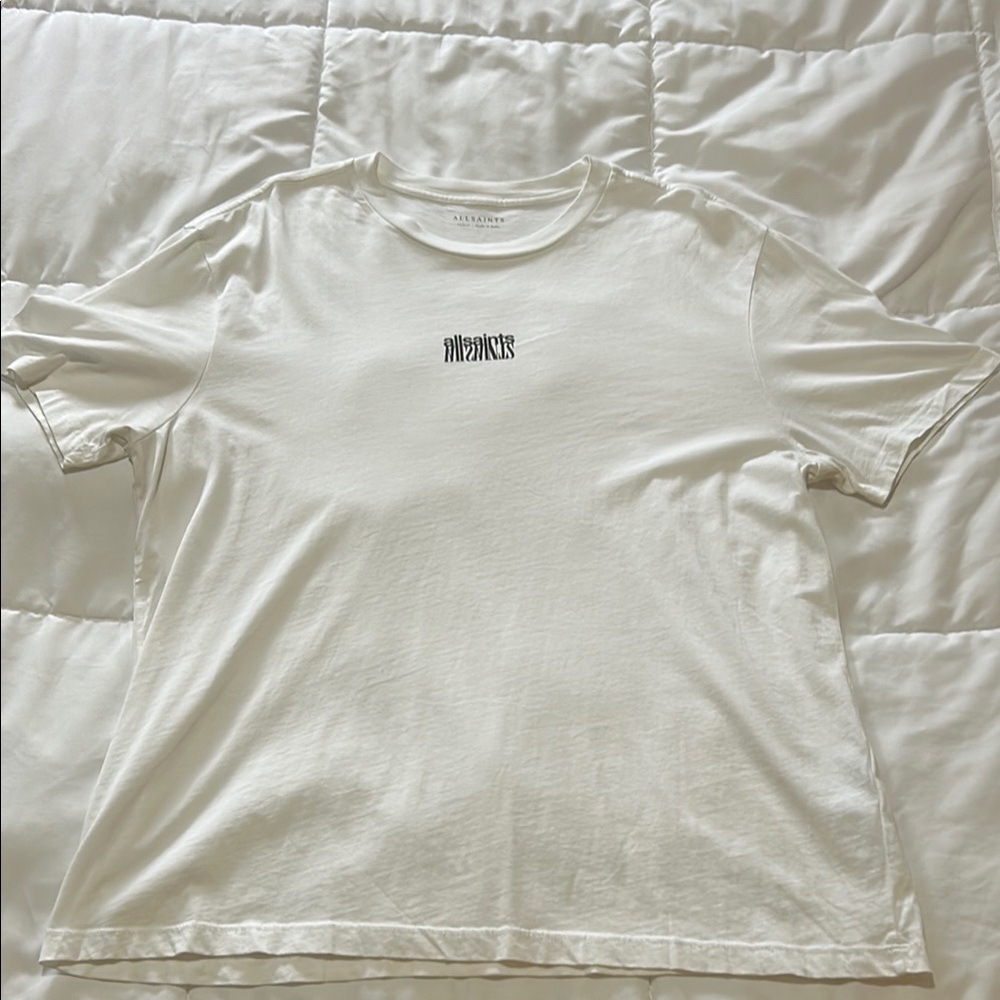 All Saints Men's Cream Short Sleeve Tee